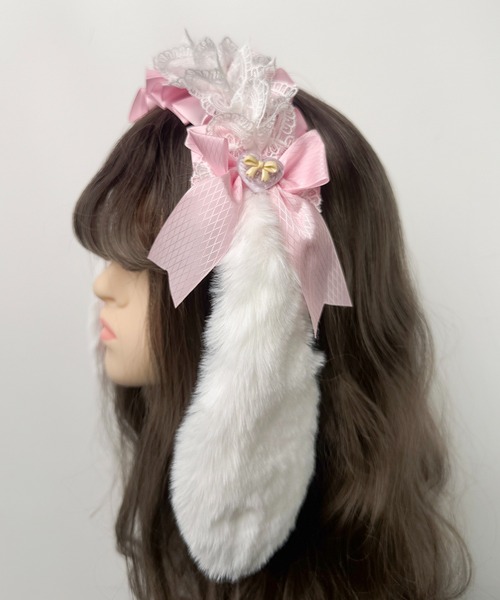 MAISON SELECT カチューシャ 9C40 たれ耳うさぎ リボン フリル