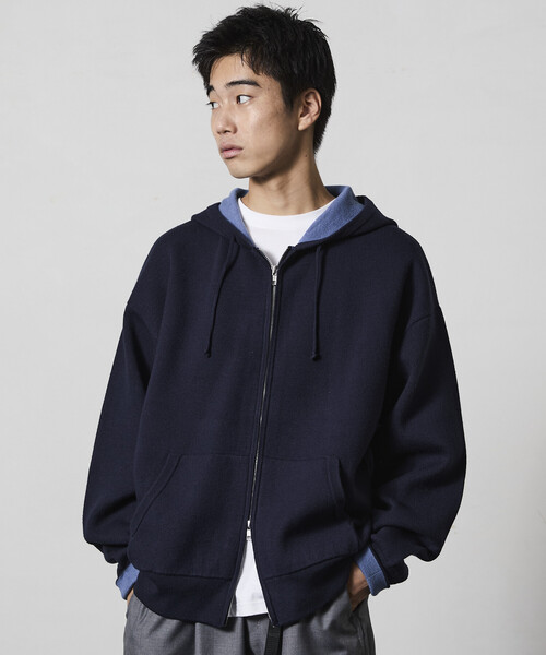 カーディガン 限定展開 リラックスフィット 接結 ジップアップ ニットパーカー メンズ | FREAK'S STORE | 03