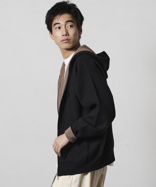 カーディガン 限定展開 リラックスフィット 接結 ジップアップ ニットパーカー メンズ | FREAK'S STORE | 15