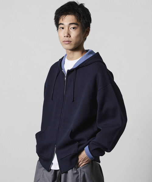 カーディガン 限定展開 リラックスフィット 接結 ジップアップ ニットパーカー メンズ | FREAK'S STORE | 09