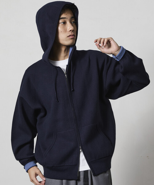 カーディガン 限定展開 リラックスフィット 接結 ジップアップ ニットパーカー メンズ | FREAK'S STORE | 04