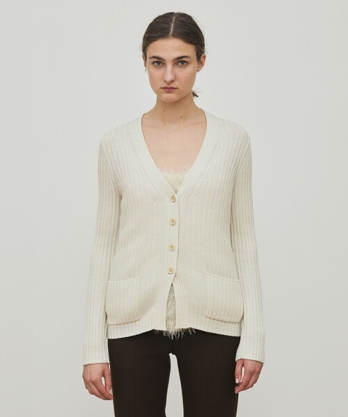 DES PRES（デプレ） カーディガン ウールリブ Vネックカーディガン