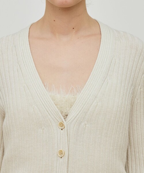 DES PRES（デプレ） カーディガン ウールリブ Vネックカーディガン