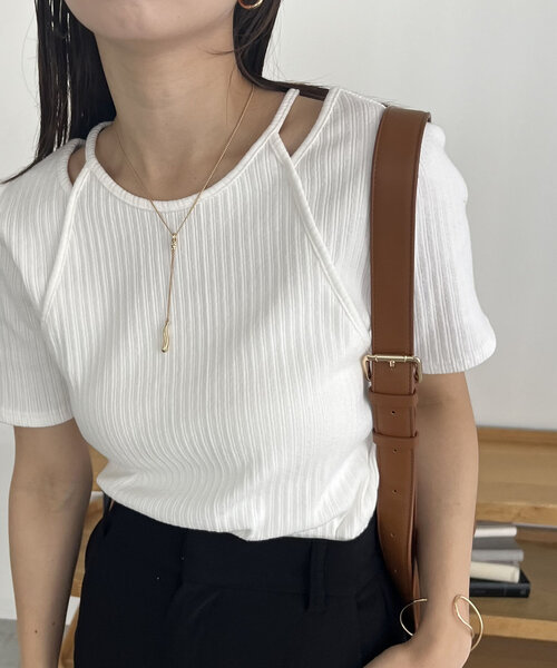 「CAPRICIEUX LE'MAGE」 半袖カットソー FREE ブラック レディース_画像2