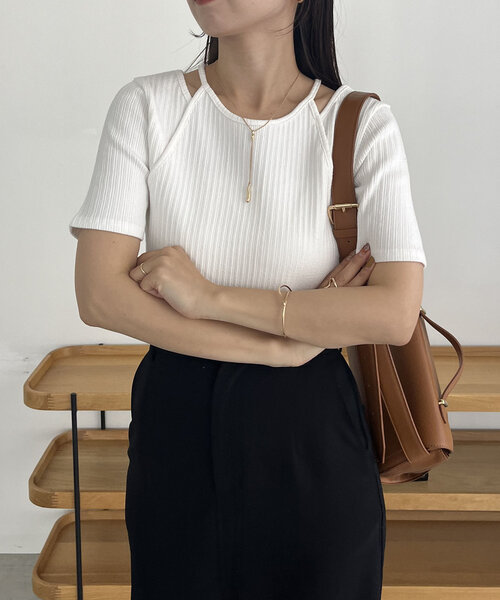 「CAPRICIEUX LE'MAGE」 半袖カットソー FREE ブラック レディース_画像4