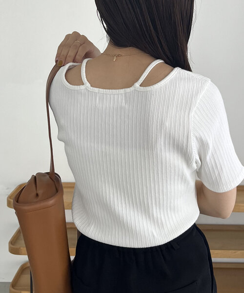 「CAPRICIEUX LE'MAGE」 半袖カットソー FREE ブラック レディース_画像5