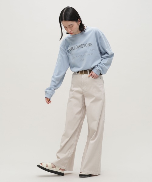「PICCADILLY」 ブーツカットパンツ M ベージュ レディース_画像7