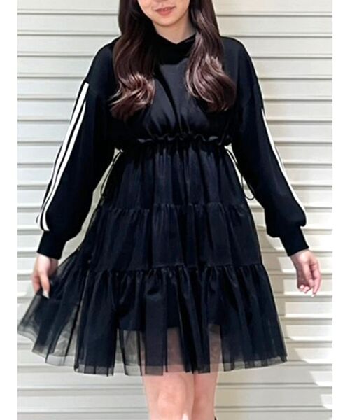 CALNAMUR ワンピース 2WAYチュールオーバースウェットワンピース