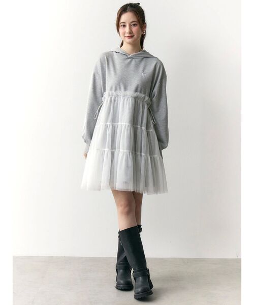 CALNAMUR ワンピース 2WAYチュールオーバースウェットワンピース
