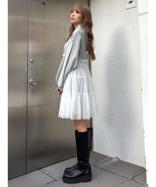 CALNAMUR（カルナムール） ワンピース 2WAYチュールオーバースウェット