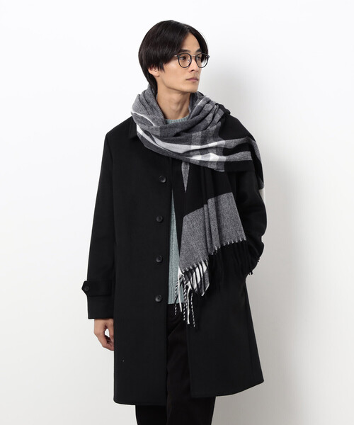 COMME CA ISM ストール マフラー ツイル チェック柄 メンズ : ZOZOTOWN