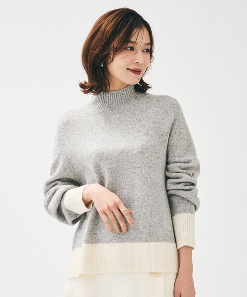 アンタイトル＊ふわとろカシミヤ 100％ ゆるいハイネックニット UNTITLED（アンタイトル） ニット セーター 「8色展開/洗える」ウール