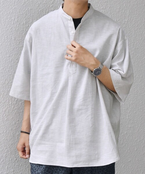 「SHIPS any」 半袖シャツ X-LARGE ネイビー メンズ_画像5