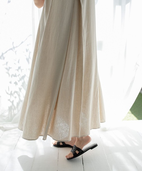 「URBAN RESEARCH DOORS」 半袖ワンピース MEDIUM ベージュ レディース_画像5