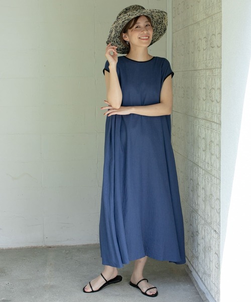 「URBAN RESEARCH DOORS」 半袖ワンピース MEDIUM ベージュ レディース_画像8