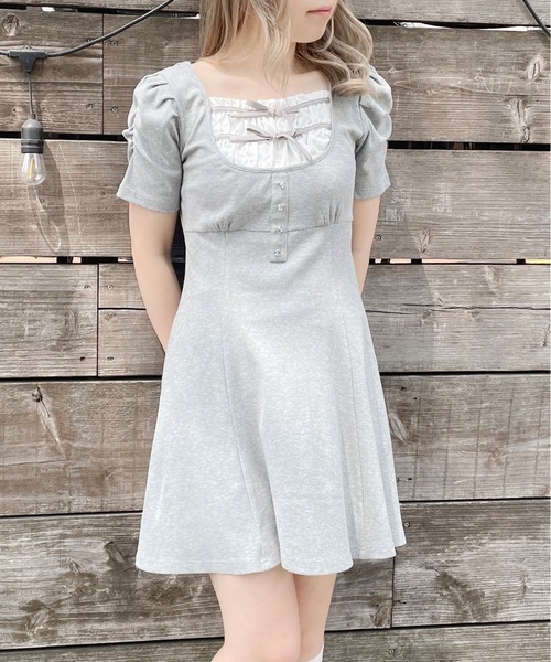 「abc une face」 半袖ワンピース FREE ブラック系その他 レディース_画像8