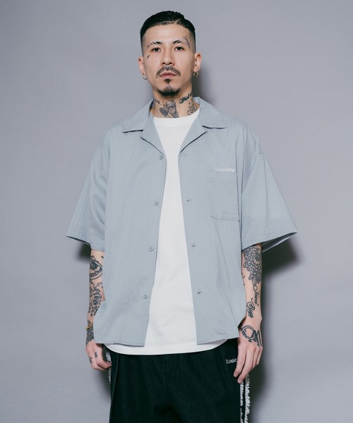 「Subciety」 半袖シャツ LARGE ブラック メンズ_画像6