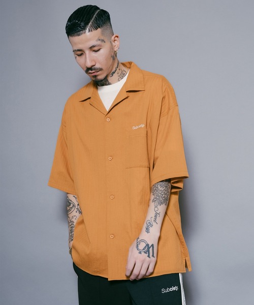 「Subciety」 半袖シャツ LARGE ブラック メンズ_画像9