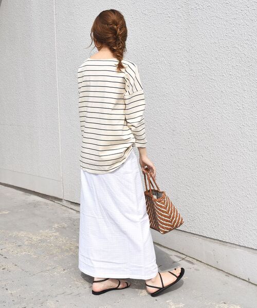 「SHIPS Days」 7分袖カットソー M～Ｌ キャメル レディース_画像2