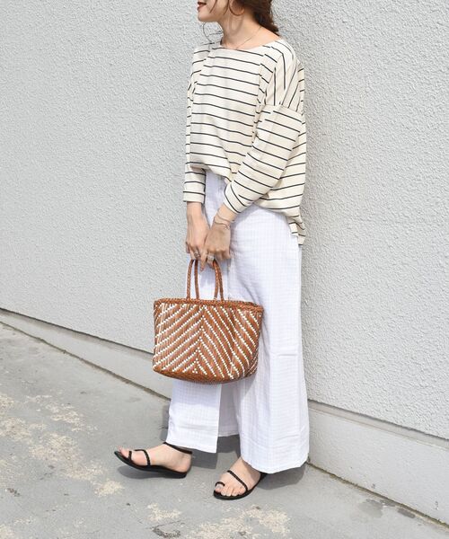 「SHIPS Days」 7分袖カットソー M～Ｌ キャメル レディース_画像3