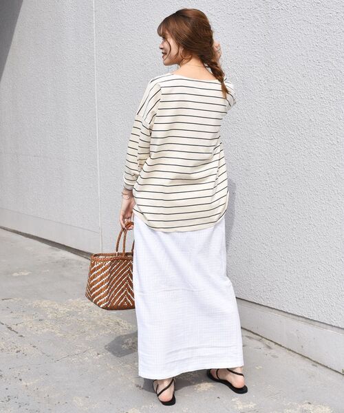 「SHIPS Days」 7分袖カットソー M～Ｌ キャメル レディース_画像8