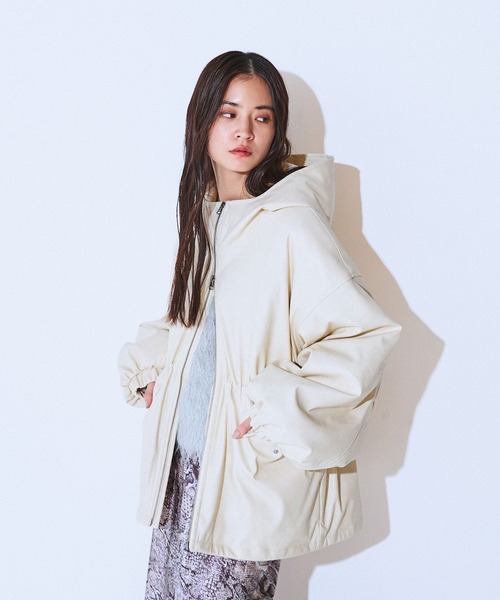 JEANASIS（ジーナシス） ブルゾン アウター レザーパファーフード