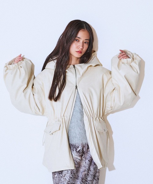 JEANASIS（ジーナシス） ブルゾン アウター レザーパファーフード