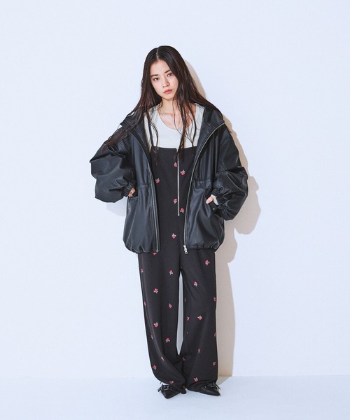 JEANASIS（ジーナシス） ブルゾン アウター レザーパファーフード