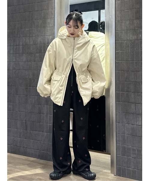 JEANASIS（ジーナシス） ブルゾン アウター レザーパファーフード