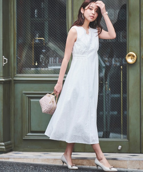 「LAISSE PASSE」 ノースリーブワンピース 36 グレー レディースの画像