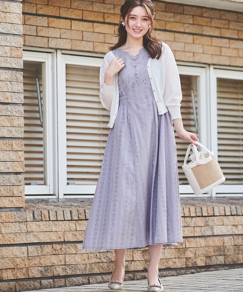 「LAISSE PASSE」 ノースリーブワンピース 36 グレー レディースの画像