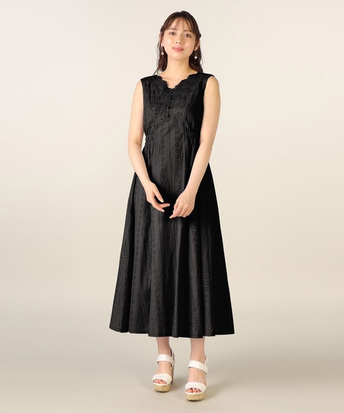 「LAISSE PASSE」 ノースリーブワンピース 36 グレー レディースの画像