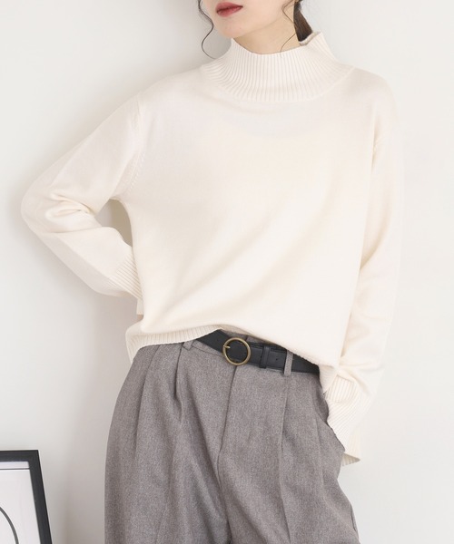ニット セーター BRODIAEA Aラインハイネックニット レディース