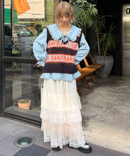 「HELLO.SANFRANCISCO」 ニットベスト ONE SIZE ブラック レディース_画像3