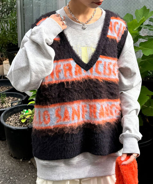 「HELLO.SANFRANCISCO」 ニットベスト ONE SIZE ブラック レディース_画像8