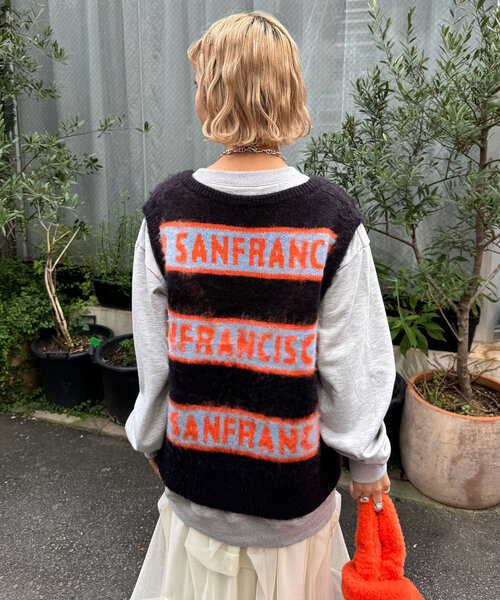 「HELLO.SANFRANCISCO」 ニットベスト ONE SIZE ブラック レディース_画像9