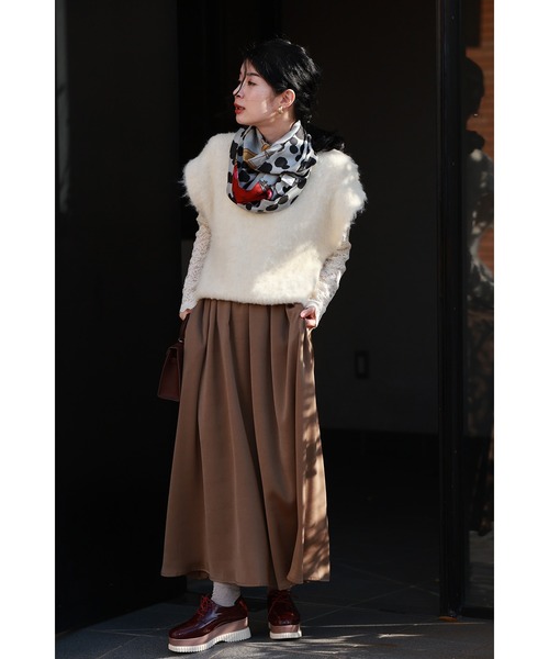 cawaii ベスト ジレ ふわっふわ モヘア風 ニットベスト レディース