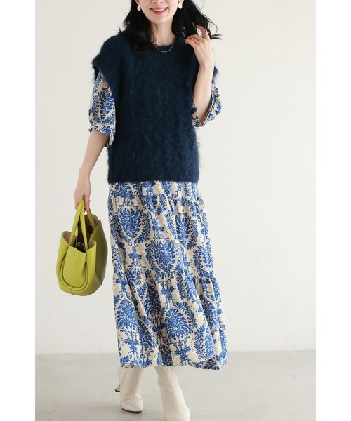 cawaii ベスト ジレ ふわっふわ モヘア風 ニットベスト レディース