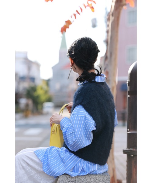 cawaii ベスト ジレ ふわっふわ モヘア風 ニットベスト レディース