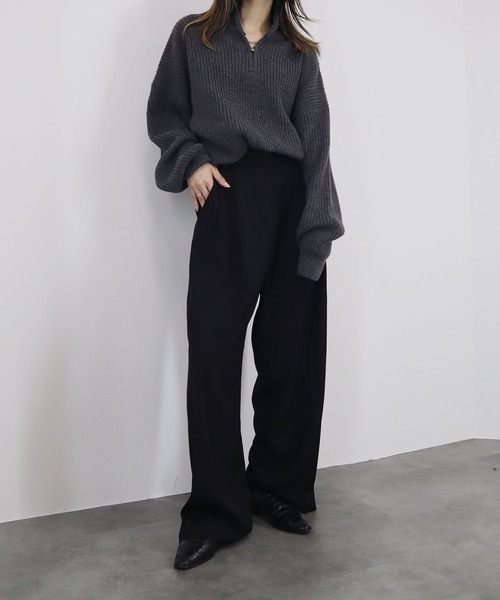「Reurie'」 長袖ニット FREE チャコールグレー レディース_画像8