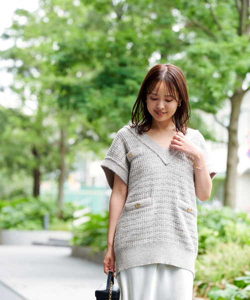 NOBLE（ノーブル） ニットベスト - グレー レディース : ZOZOTOWN