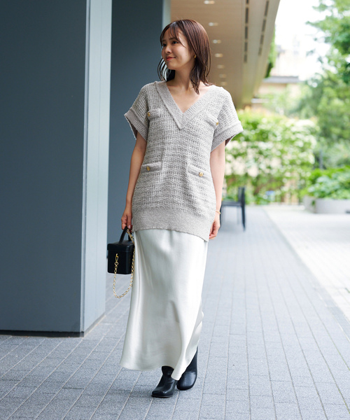 NOBLE（ノーブル） ニットベスト - グレー レディース : ZOZOTOWN