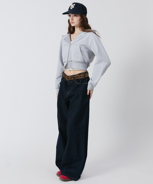 BENUA パーカー BN cropped zip hoodie/BN クロップドジップフーディー