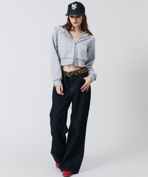 BENUA パーカー BN cropped zip hoodie/BN クロップドジップフーディー