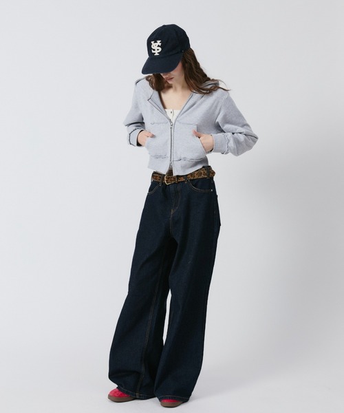 BENUA パーカー BN cropped zip hoodie/BN クロップドジップフーディー