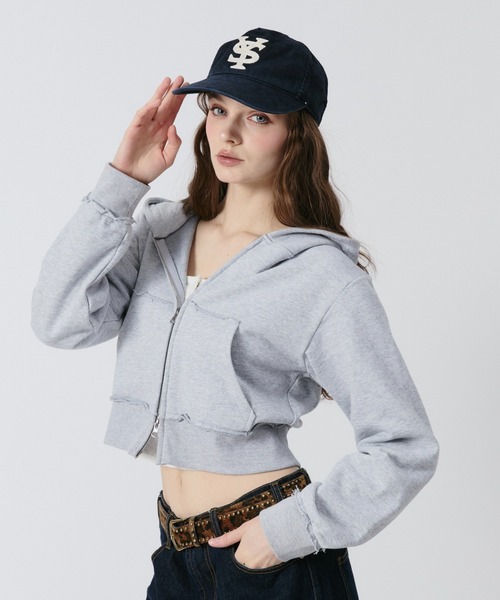 BENUA パーカー BN cropped zip hoodie/BN クロップドジップフーディー