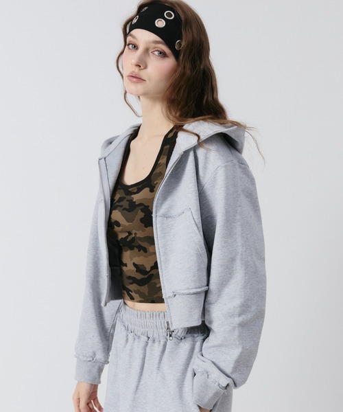 BENUA パーカー BN cropped zip hoodie/BN クロップドジップフーディー
