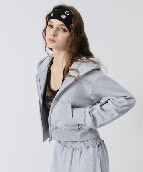 BENUA パーカー BN cropped zip hoodie/BN クロップドジップフーディー