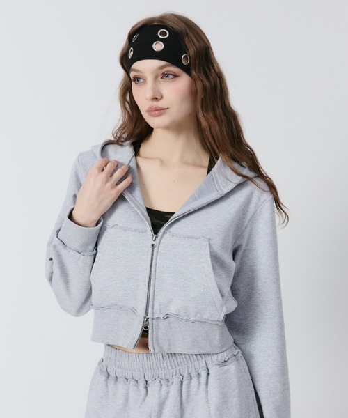 BENUA パーカー BN cropped zip hoodie/BN クロップドジップフーディー