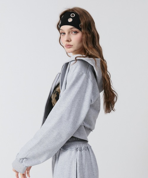 BENUA パーカー BN cropped zip hoodie/BN クロップドジップフーディー